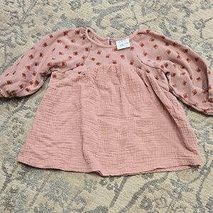 Zara Pink Long-Sleeve Baby Dress